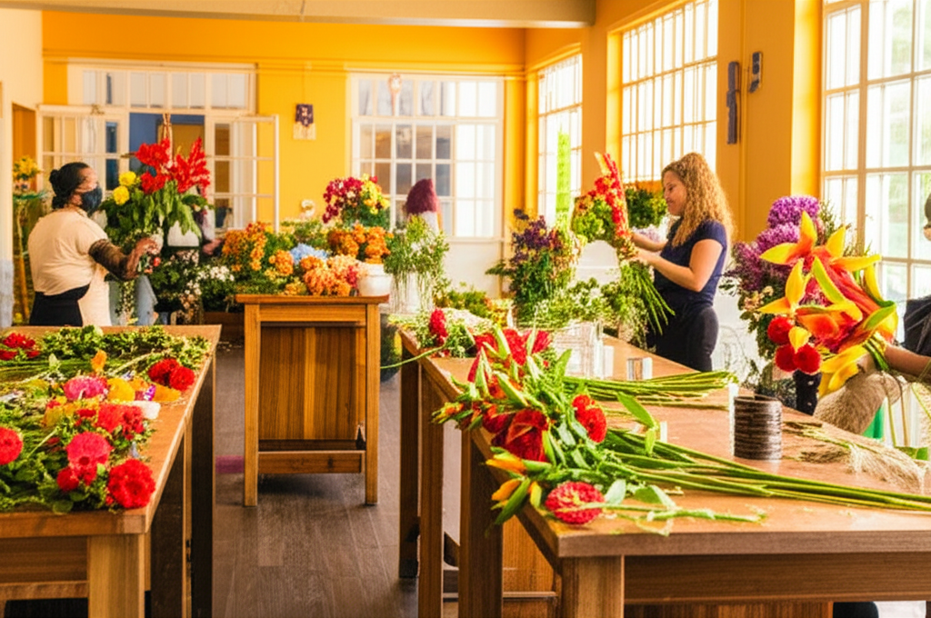 Taller de arreglos florales artesanales en Neiva Huila